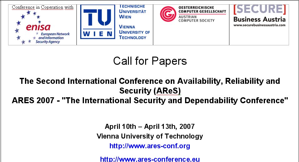 Call for paper - ARES 2007